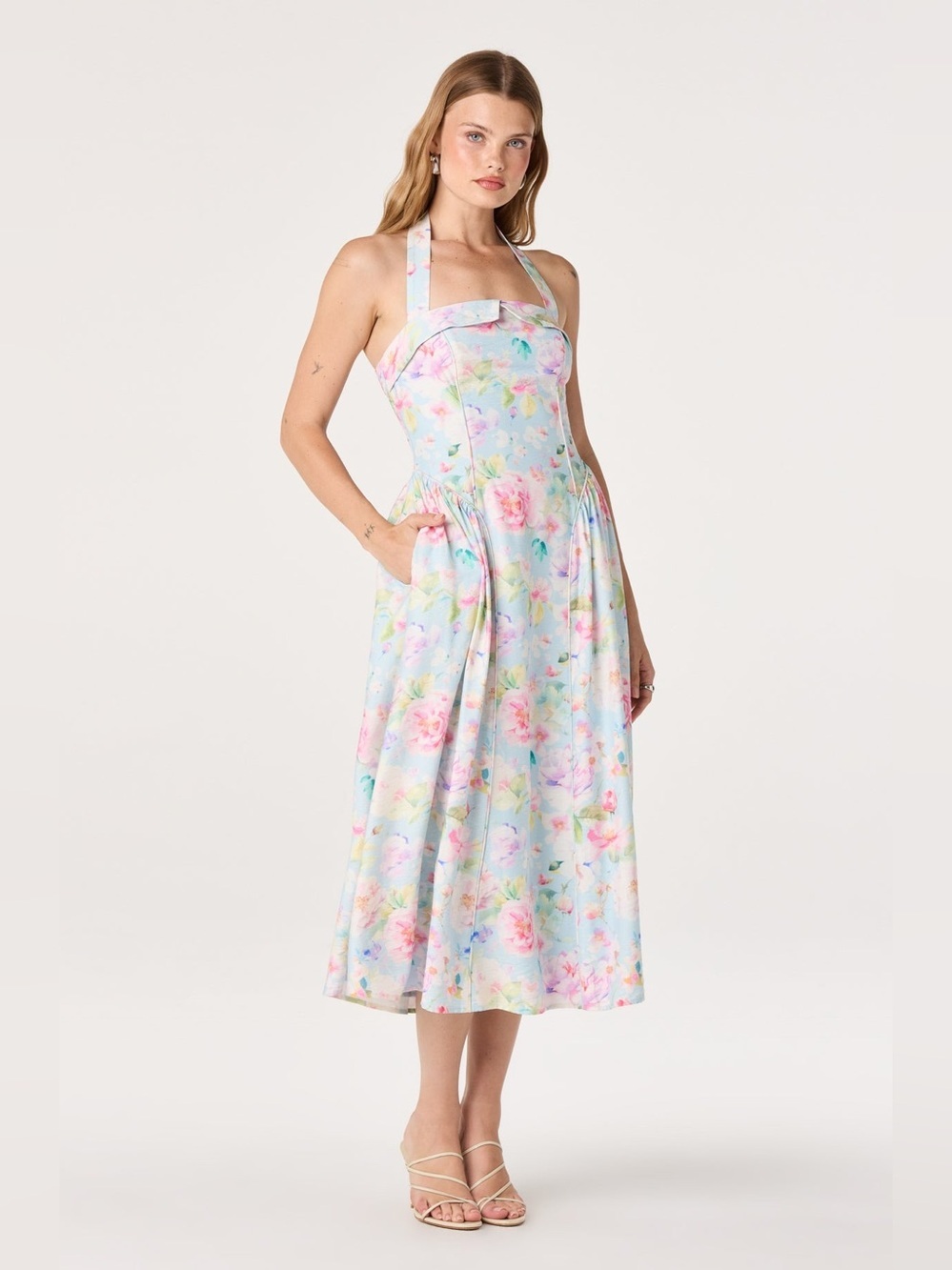 ASTR The Label Marianna Halter Midi Dress XL